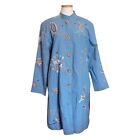 Vintage Women's Indigo Moon  Embroidered Floral Blue Jacket Size L