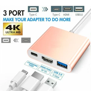 NEW USB Type C to HDMI HDTV TV Cable Adapter Converter For USB-C Phone Tablet - Picture 1 of 12