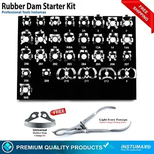 ENDODONTIC RUBBER DAM CLAMPS RESTORATIVE LIGHT IVORY FORCEPS + FREE B4 CLAMP - Picture 1 of 3