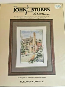 The John Stubbs Editions Hollyhock Cottage Cross Stitch Pattern English Country - Picture 1 of 5