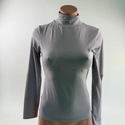 Victoria's Secret ROSA Manga Larga Base Elastizada Cuello Simulado Top Gris Talla M Nuevo con Etiquetas Foto 1 de 4