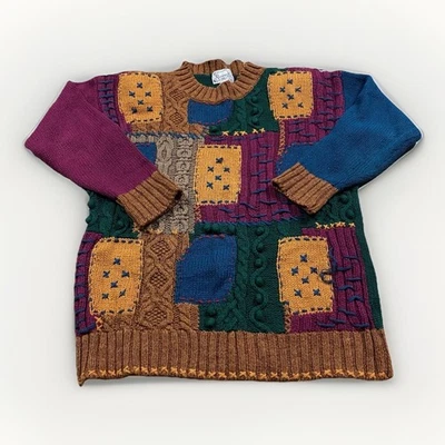 Suéter Edredón Patchwork Vintage Años 90 Para Mujer’s Mediano Hippie Cottage Core Foto 1 de 4