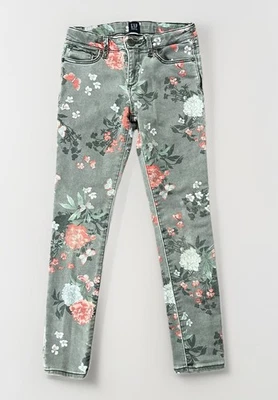 Jeans Gap Niños Niñas Talla 8 Súper Ajustados Estampado Floral Gris Denim Mariposas Foto 1 de 4