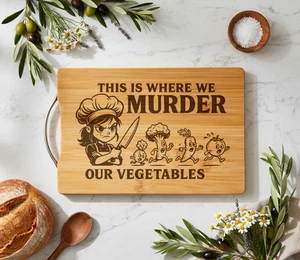 Lustiges Küchenzitat Bambus Schneidebrett, lustiges Küchengeschenk, Weihnachtsgeschenk - Bild 1 von 4
