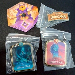 Lorcana Pin Anstecker Unterer Zähler Komplettsatz 3 Sisu Hades Orange Logo Japan - Bild 1 von 12