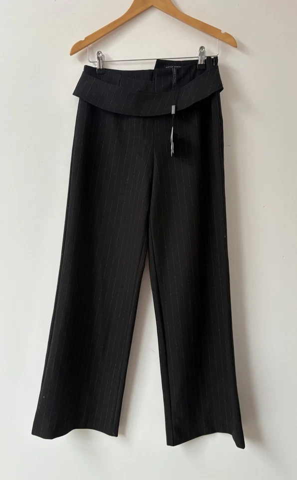 Pantalones a rayas Sarah Pacini Gaberdine negros 00 UK 6/8 Foto 1 de 4