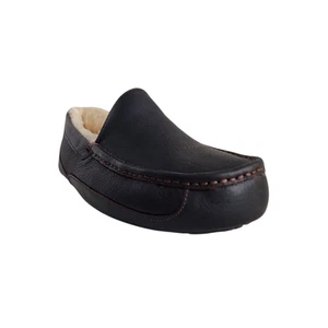 UGG Ascot Leather Slippers in Dark Spice Brown Men's Size 12 - Picture 1 of 11