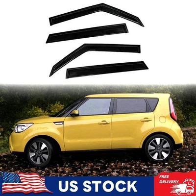 Para Kia Soul 2014-2019 KDM 3D Estilo Ondulado Ventana Ventilación Visera Protectores de Lluvia Deflectores Foto 1 de 4