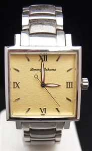 Tommy Bahama TB1000 Men's Square Pineapple Dial Steel/.925 Quartz Watch w/ Box - Imagen 1 de 12