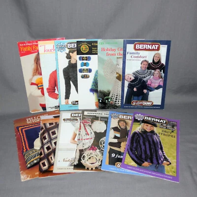 Lot of 12 Knit and Crochet Pattern Booklets, Modern and Vintage - Image 1 of 4