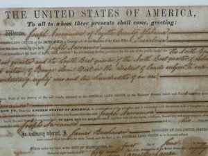 James Buchanan signiert Land Grant 1858 AL Pergament historisches Manuskript Dokument - Bild 1 von 12