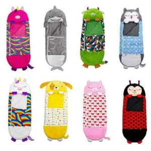 Kids Sleeping Bag with Pillow Animal Creatures Sacks Napper LARGE 180cm x 71cm - Picture 1 of 13