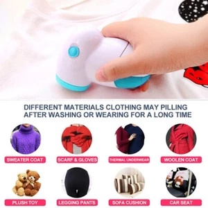 Clothes Lint Remover Pilling Fluff Sweater Fuzz Fabric Shaver Portable Electric - Picture 1 of 14