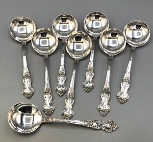 Meadow Rose by Watson Sterling Silver set of 8 Cream Soup Spoons 6 1/8" - Picture 1 of 4
