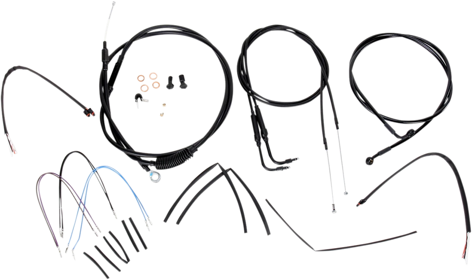 Burly Extended黑色乙烯基电缆/制动线套件适用于大猩猩车把B30-1074 — 第 1/1 张图片