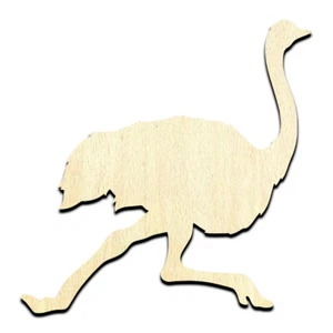 Ostrich Running 2 Unfinished Wood Shape Craft Supply - Picture 1 of 1