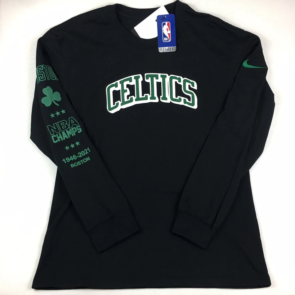 Boston Celtics Nike NBA 75th Anniversary Longsleeve Championship Tee Shirt Sz S