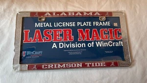 Official ALABAMA CRIMSON TIDE LICENSE PLATE FRAME-CAR TRUCK TAG-Laser Magic Silv - Picture 1 of 5