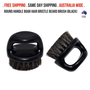 Round Handle Boar Hair Bristle Beard Brush (Black) AUS-SELLER/SAMEDAY SHIPPING - Picture 1 of 1