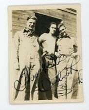 Scruffy looking blue collar guys posing together  - vintage snapshot found photo