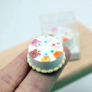 1/12 Dollhouse Cartoon Cake With Clear Box Dollhouse Mini Dessert DecoratiJO - Picture 1 of 5