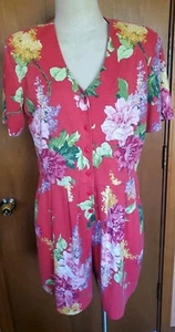 Vintage Pagliaccetto donna CAROL ANDERSON taglia Coprispalle 13/14 morbide rosse floreali - Foto 1 di 16