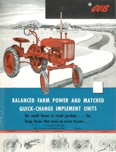 IH Farmall Cub Brochure 40 pages Implements Plows Planters Cultivators etc - Picture 1 of 14