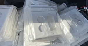 Qty 52 White 2 Gang Decora/Duplex receptacle Unbreakable Midway Plate PJ826-w - Picture 1 of 6