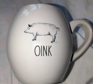 Rae Dunn Pig Oink Becher Farm Line Artisan Collection ALLE KAPPEN kein Gras - Bild 1 von 4