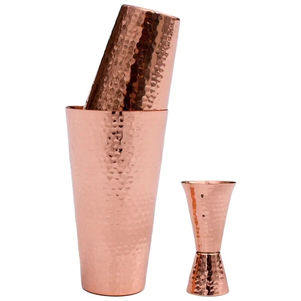 Professional Hammered Solid Copper Cocktail Shaker Set - Image 1 of 3