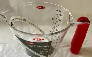 OXO SoftWorks 2 Cup Plastic Red Measuring Cup Angled Measuring Dishwasher Safe - Picture 1 of 5