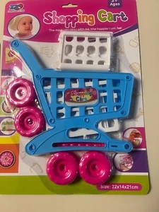 Miniature Market Shopping Hand Cart Kids Role Play Desk Pen Holder Blue or Pink - Picture 1 of 9