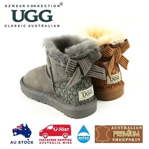 Ugg Kids Bailey Bow Cordaroy Boot (water Resistant) 2 Colours Ob149II - Picture 1 of 15