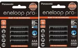 Panasonic Eneloop Pro - AAA NiMH Rechargeable Batteries x 8 - Made in Japan - Picture 1 of 2