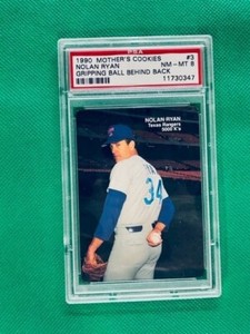 HOF NOLAN RYAN (Rangers) 1990 Mother's Milk #3 - 5,000 K's - PSA 8 NM-MT