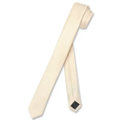 Corbata de cuello estrecho Vesuvio Napoli color liso 1,5" extra delgada delgada para hombre Foto 1 de 2