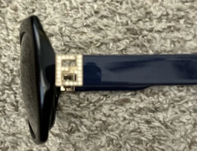 FENDI CRYSTAL FF LOGO RARE WOMENS SUNGLASSES BLUE/BLACK MJHJJ 57[]17 135 - Image 1 of 4