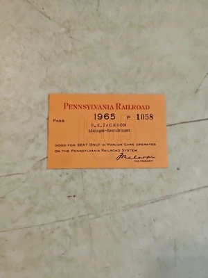Vintage 1965 Pennsylvania Railroad PRR Employee Pass Ticket - Image 1 of 4