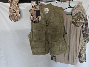 Herren Camouflage Ente Wachtel Jagd Set 4 Weste Gr. L mit Tasche, Handschuhe, Mütze, T-Shirt C62 - Bild 1 von 24