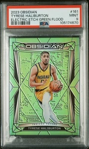 2023-24 Panini Obsidian - Tyrese Haliburton #161 Electric Etch Green Flood /25 - Imagen 1 de 2