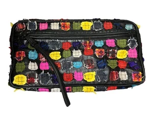 Bottega Veneta Multicolored Leather Fabric Square Patchwork Clutch Wristlet EUC - Picture 1 of 8