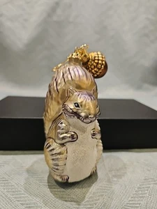 Dept 56 Squirrel With Acorn Ornament Beautiful Glass & Glitter Gray Silver - Picture 1 of 8