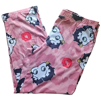 Betty Boop Pink Pajama Pants Women's Size L Pockets Cartoon Pajamas Bottoms - Image 1 of 4