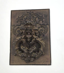 Vtg Antique HEAVY Dragon Ornate Victorian Scrollwork Cast Iron Door Knocker 9” - Picture 1 of 7
