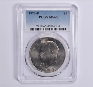 MS65 1972-D Eisenhower Dollar Ike PCGS Blue Lbl *7877 - Picture 1 of 5
