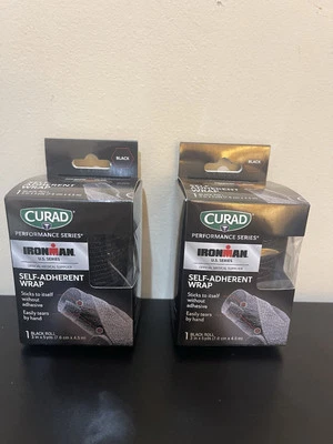 2x CURAD Performance Series Ironman Self-Adherent Wrap 1 Black Roll 3" x 5 Yards - Image 1 of 3