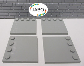 (D12) LEGO 4x 6179 Tile with Edge Stud Plates 4x4 Vintage Light Gray 4483 10129