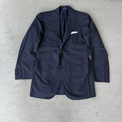 Cesare Attolini Napoli Sport Coat 46R Navy Pinstripe Made in Italy Hand Tailored - Image 1 of 4