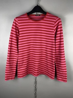 Camiseta de mujer Marimekko de algodón rosa a rayas manga larga talla XS Foto 1 de 4