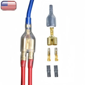 10 Sets 1 Female 2 Male 4.0 Bullet Crimp Terminal Car Electrical Wire Connector. - Picture 1 of 8